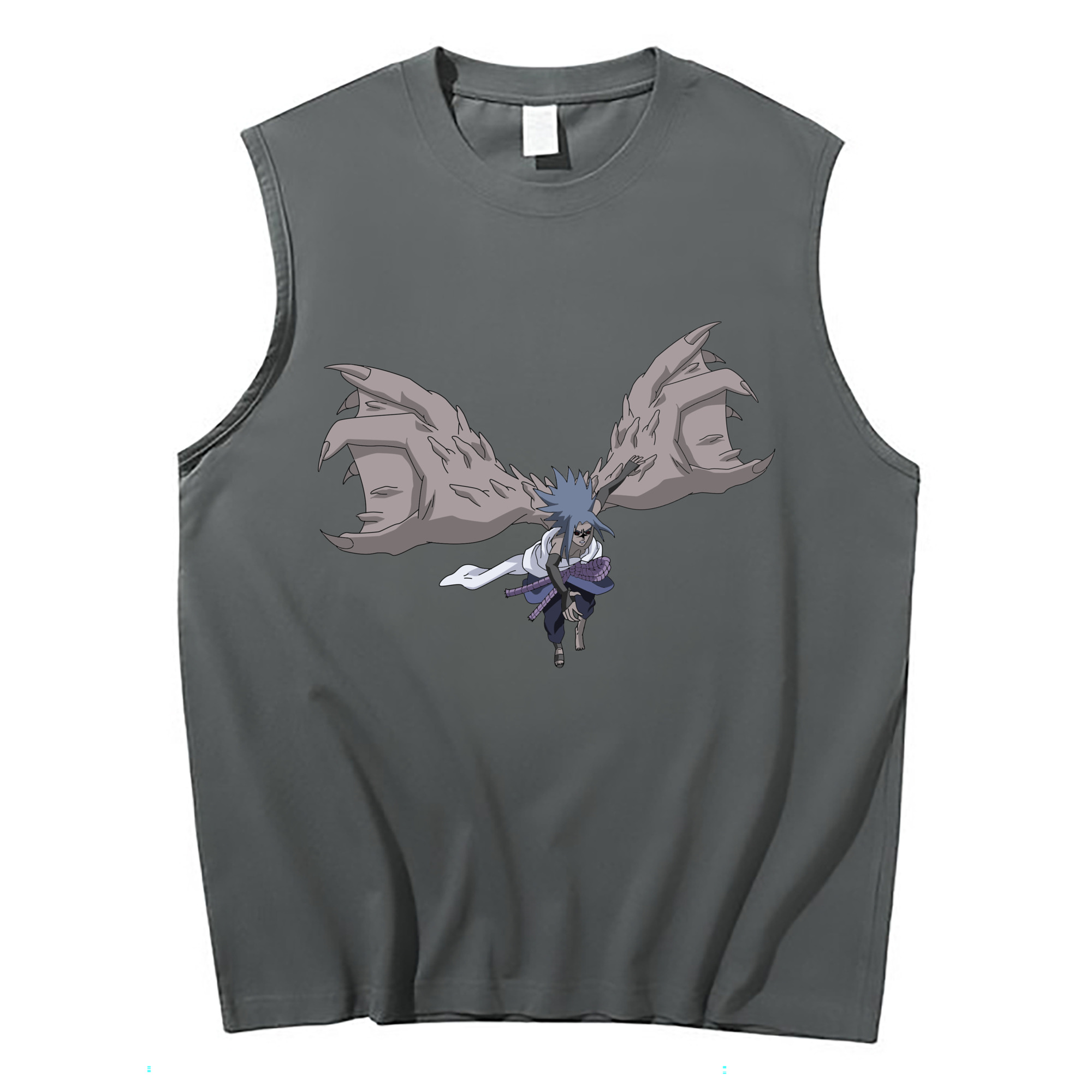 （画像用） NARUTO -ナルト- うちは サスケ Uchiha Sasuke コットン100％タンクトップ（フロントプリント）